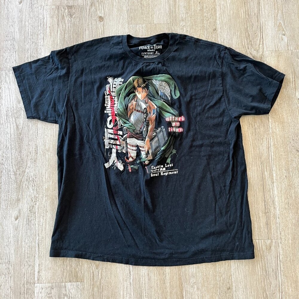 Unisex Attack on Titan Season 3 Black Short Sleeve Tshirt - 2X